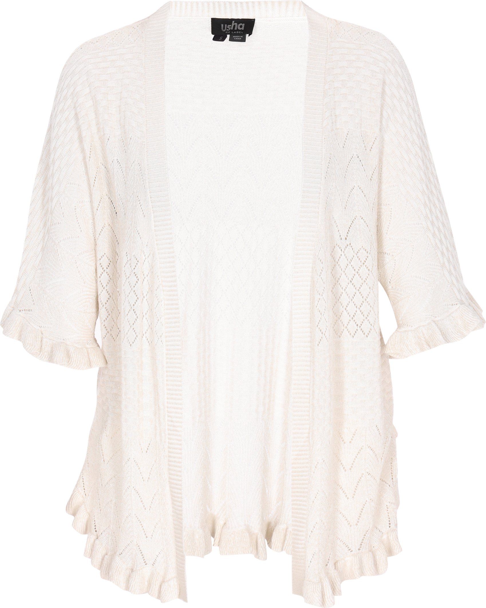 usha Strickjacke Frauen cremefarben