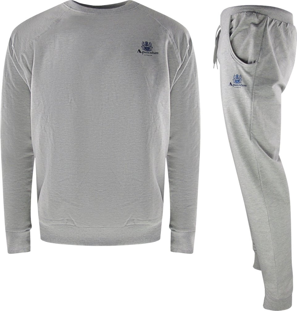 Aquascutum - Iconic Crest - Trainingsset Mit Rundhalsausschnitt In Grau