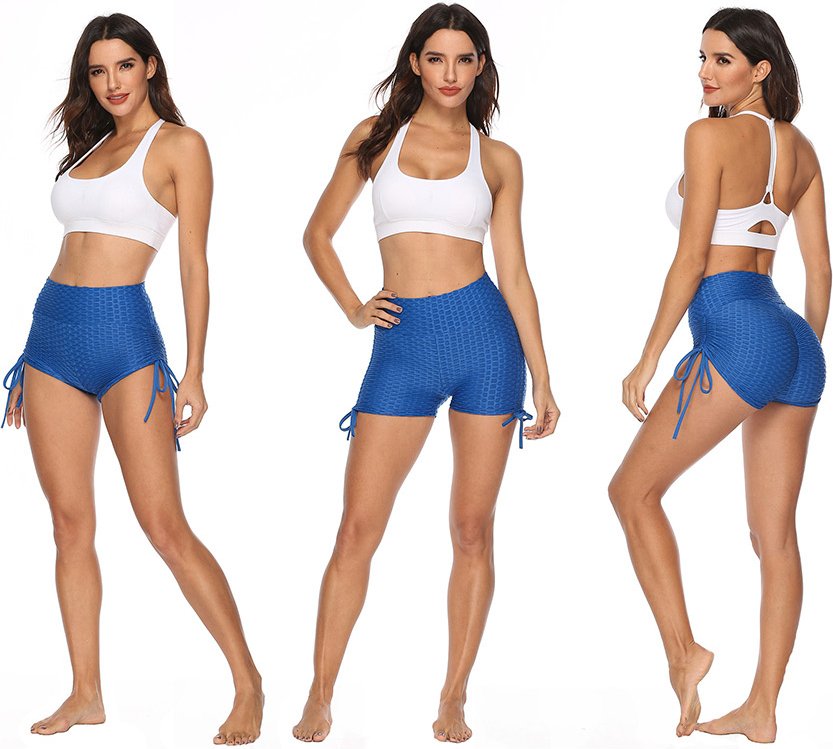 Hochtaillierte Sportshorts mit Kordelzug