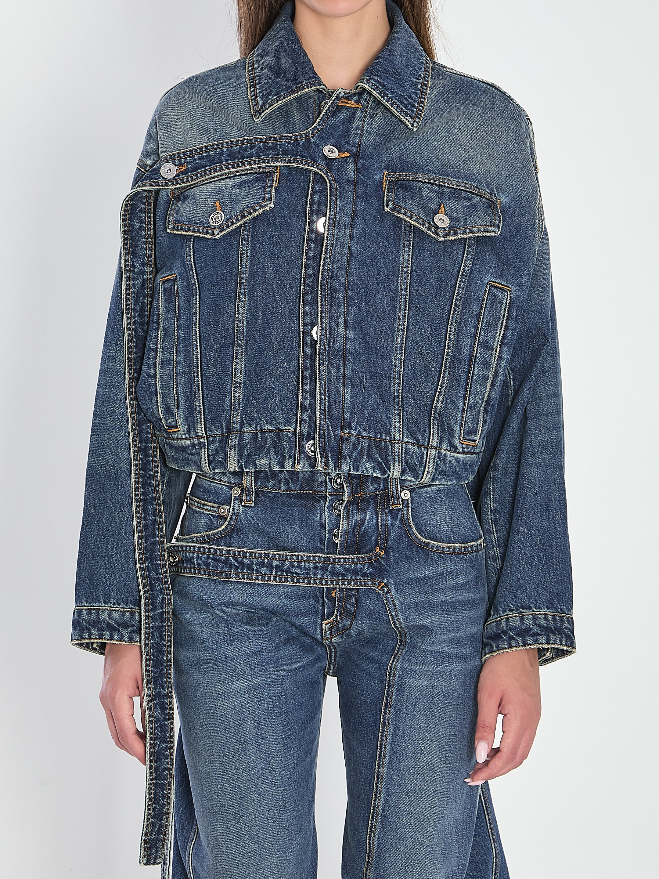 Riemenjacke aus Denim