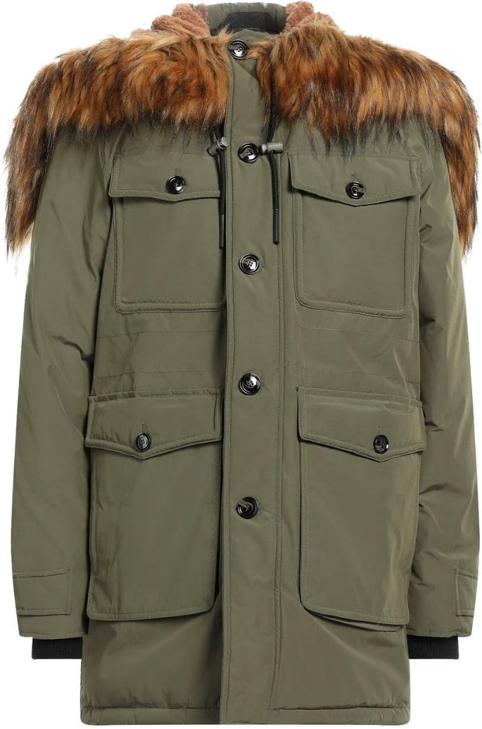 Dieselgrune Winterjacke mit Kapuze