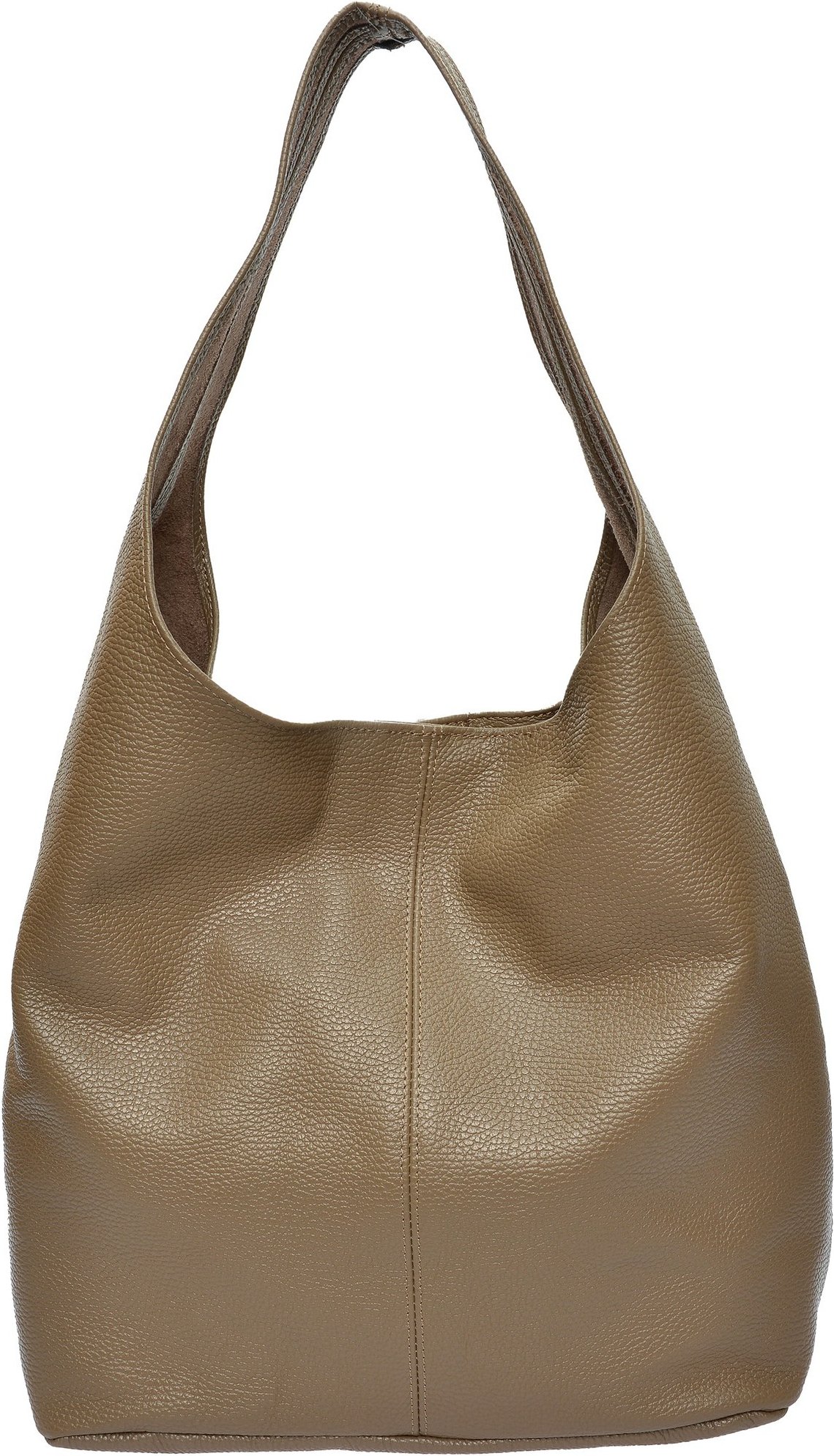 Carla Ferreri Beigefarbene Lederhandtasche