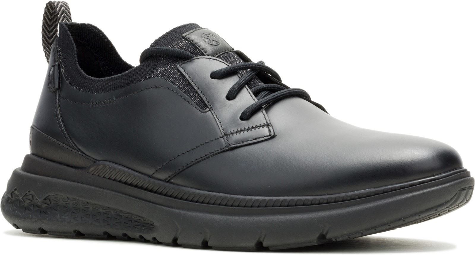 Hush Puppies Excel Leder Herren Schnürschuhe Schwarz/Schwarz