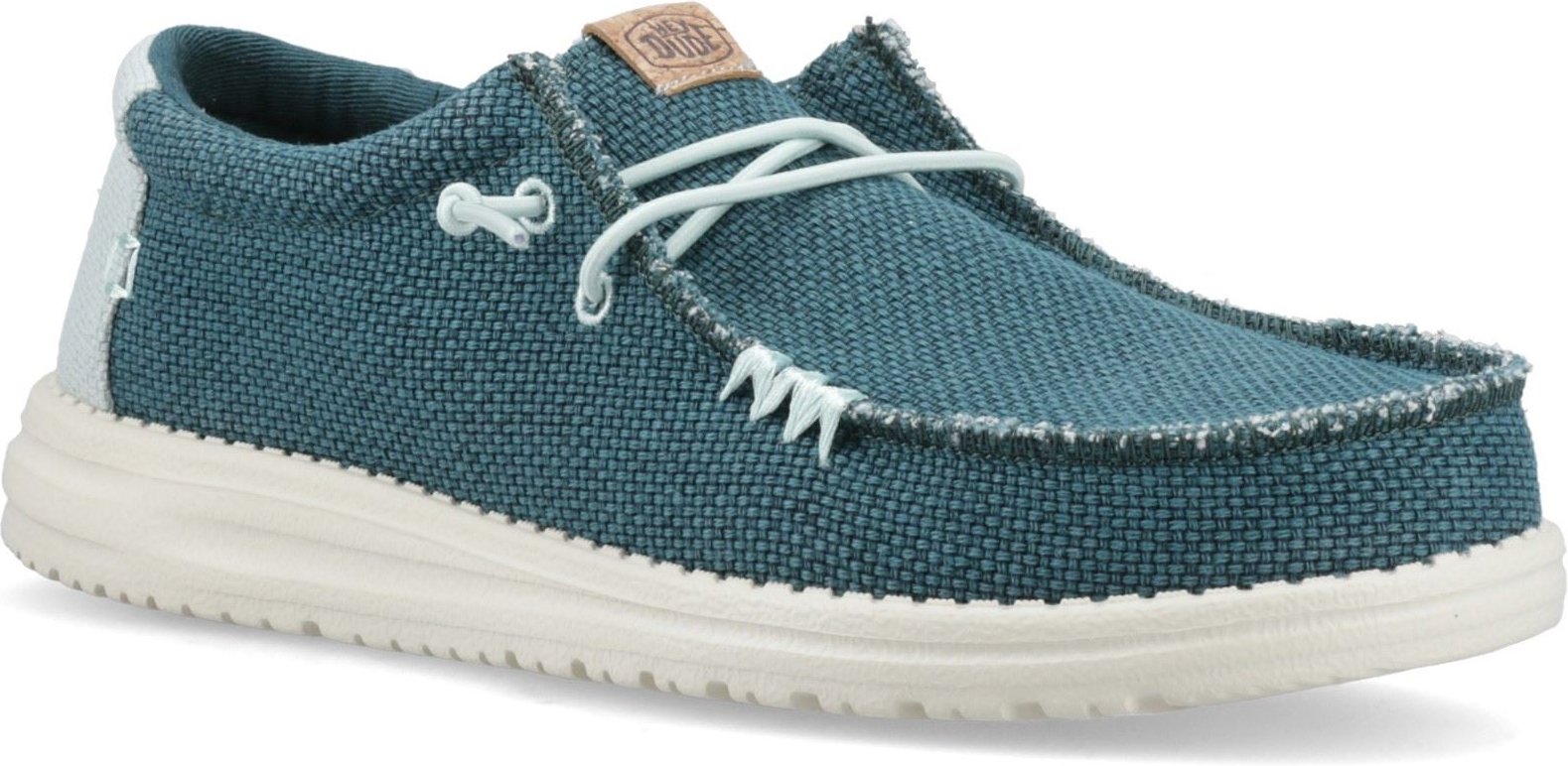 HEYDUDE Wally Geflochtene Polyester Herren Mokassins Schuhe in Tiefgrün/Hafen Grau