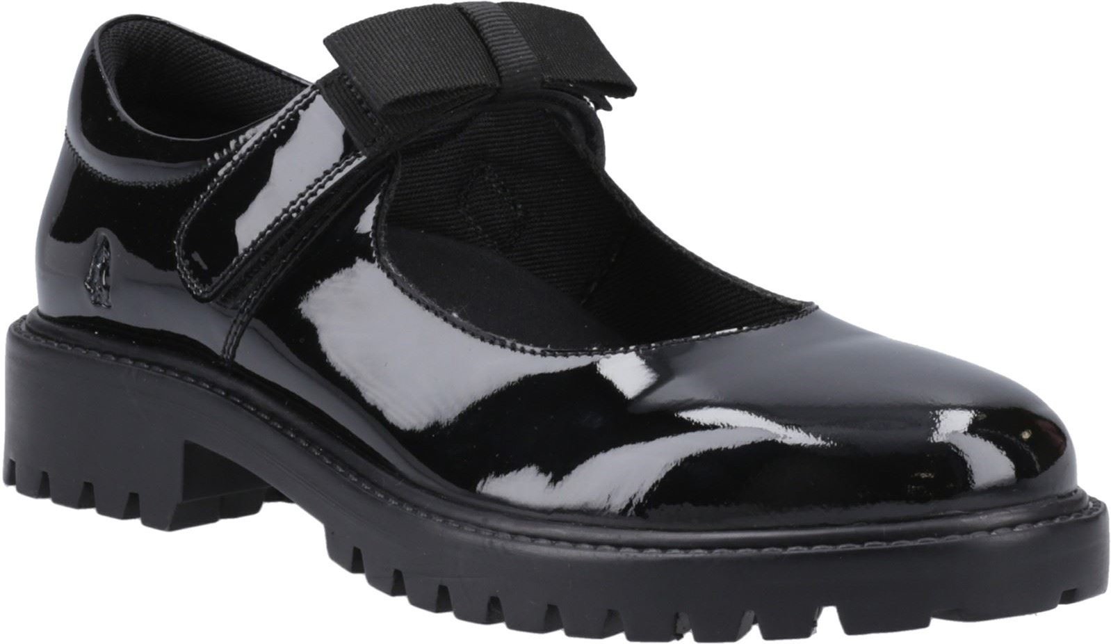 Hush Puppies Astrid Schleife Leder Mädchen Schwarz Schuhe