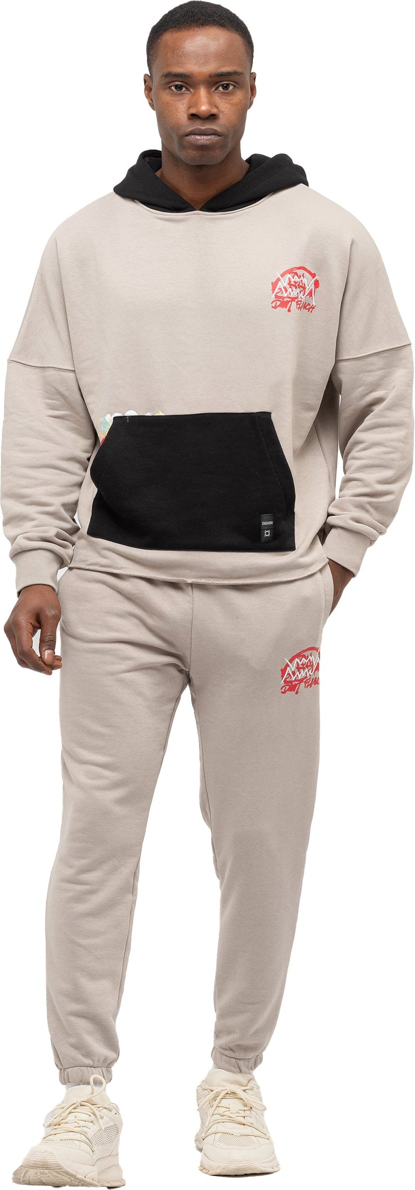 Tom Barron Herren-Trainingsanzug-Set im zeitgenössischen Stil mit Graffiti-Print