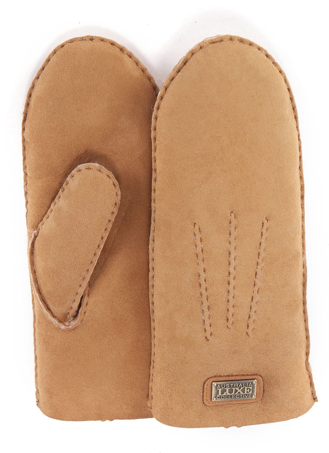 Fäustlinge Wildleder Kastanienbraune Handschuhe