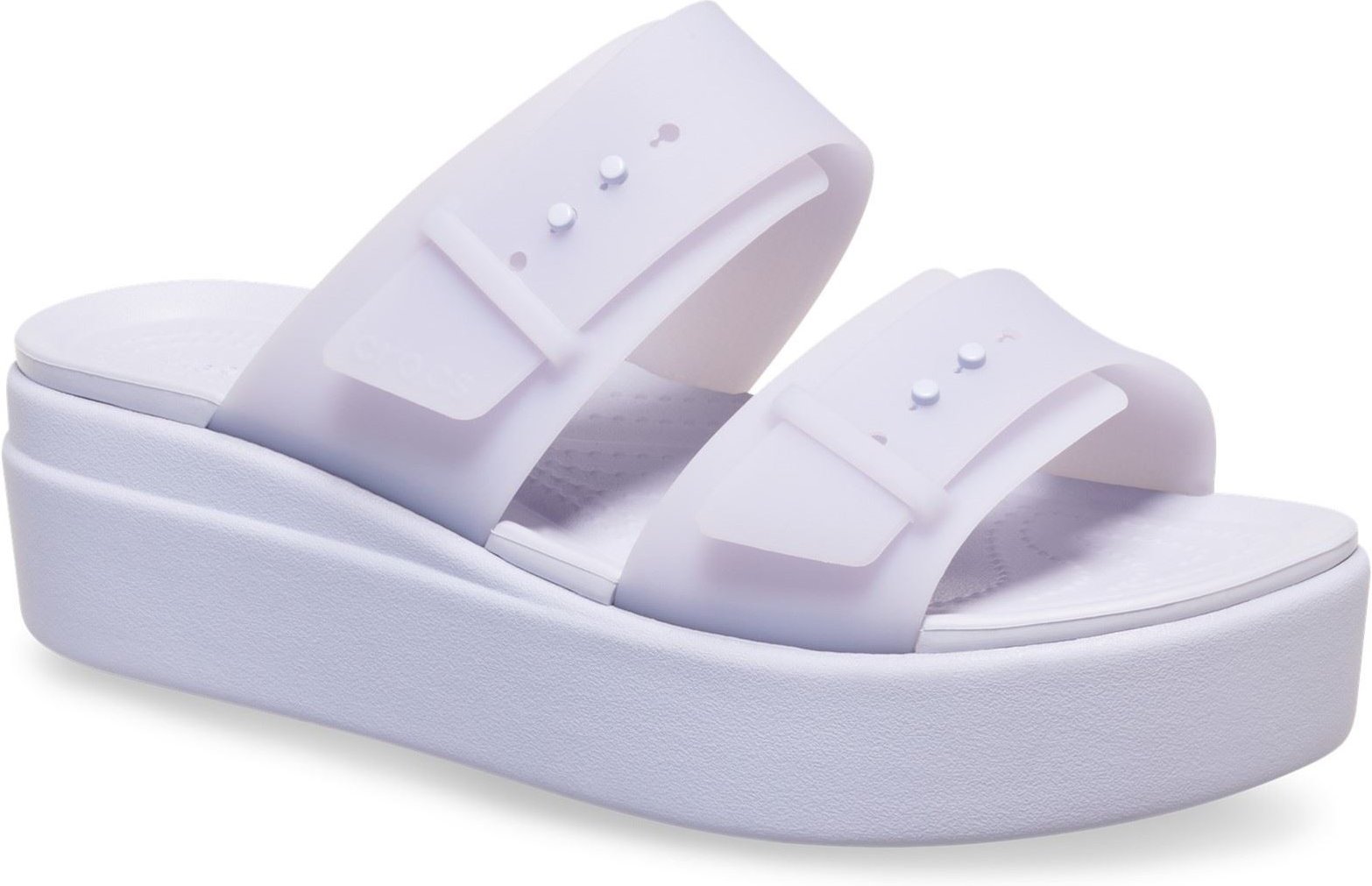 Crocs Brooklyn Buckle Low Wedge Damen Sandalen Lila Mond