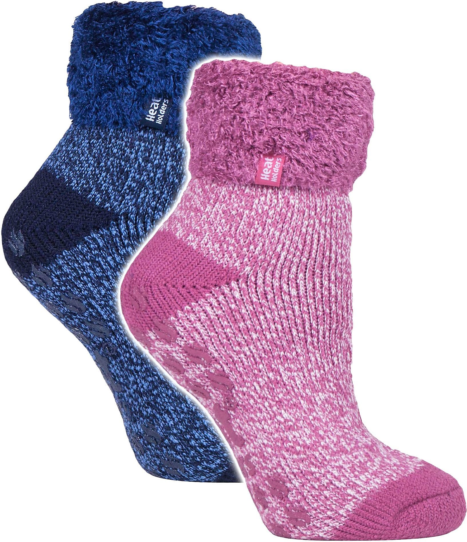 2er-Pack Damenweiche Lounge-Socken mit Grips