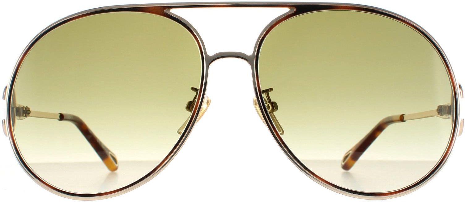 Chloe Aviator Womens Gold Blau Braun Gradient Sonnenbrille