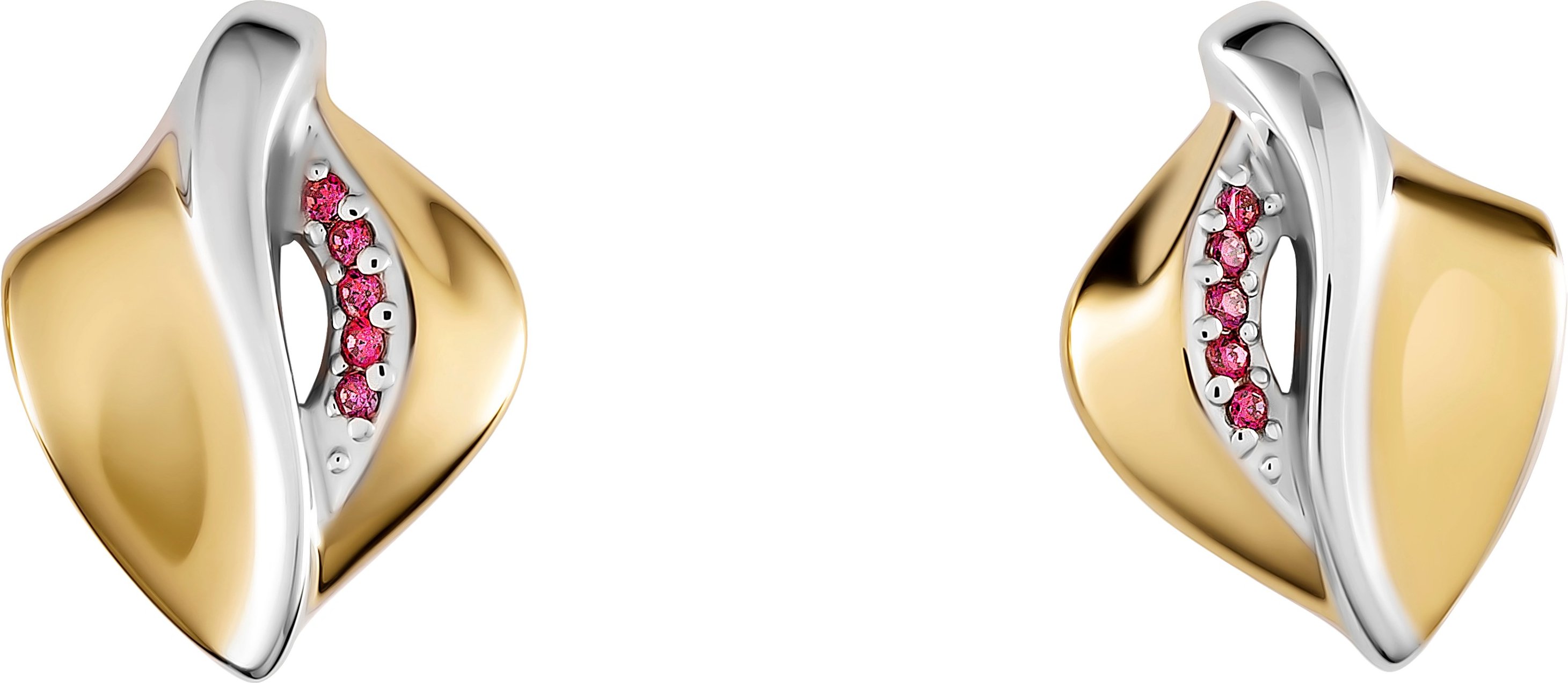 Orphelia 'Anet' Ohrstecker für Damen, 925 Sterlingsilber, Silber/Gold, ZO-7520/G