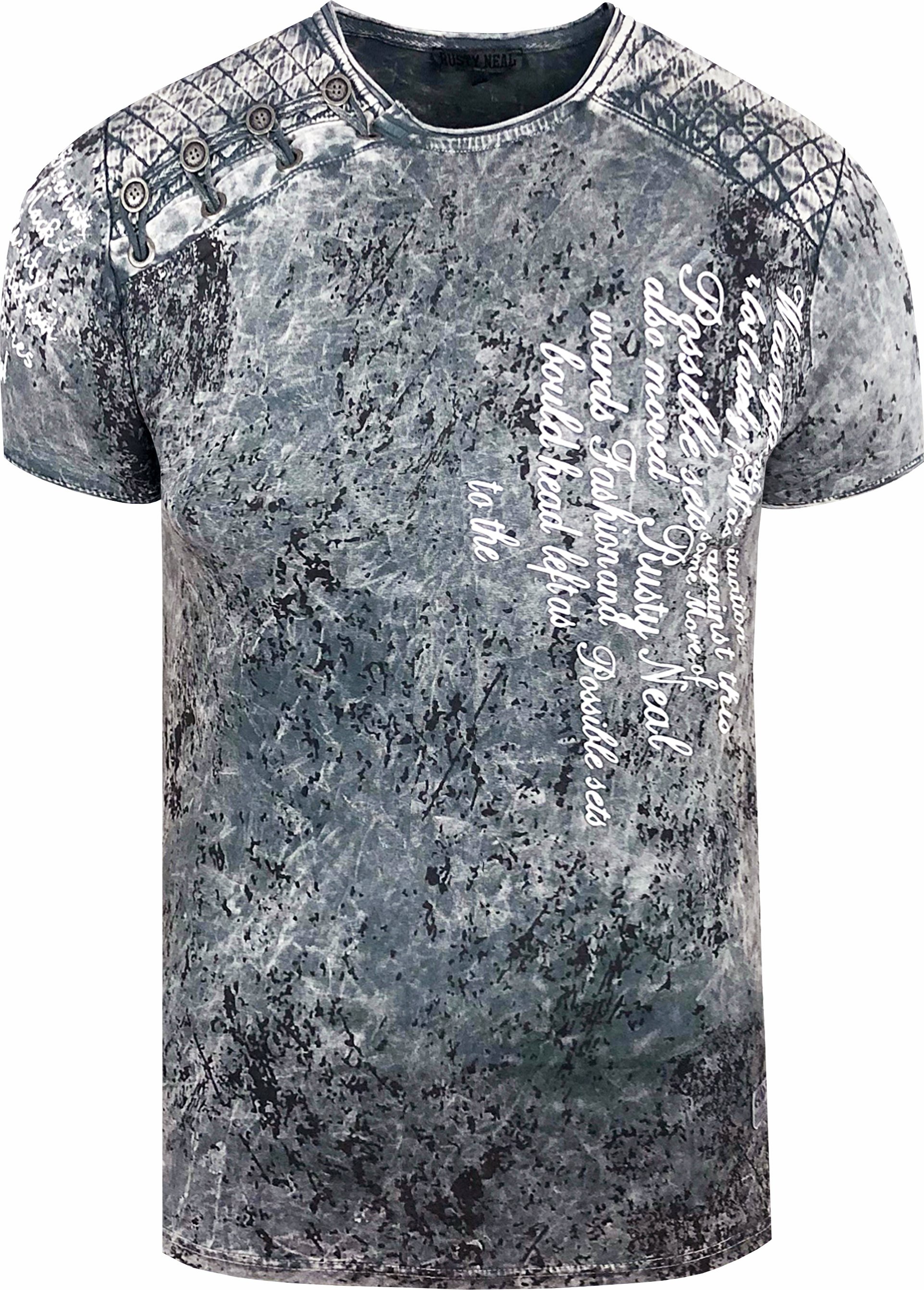 Acid Washed T-Shirt mit Prints