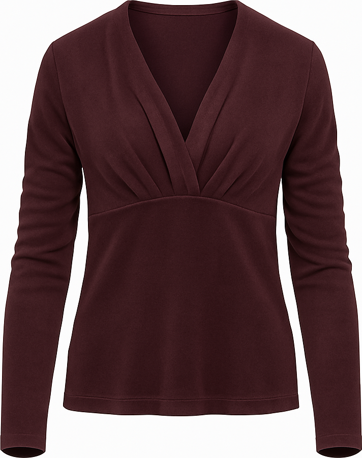 Burgunderrotes Jersey-Top mit Polyamid