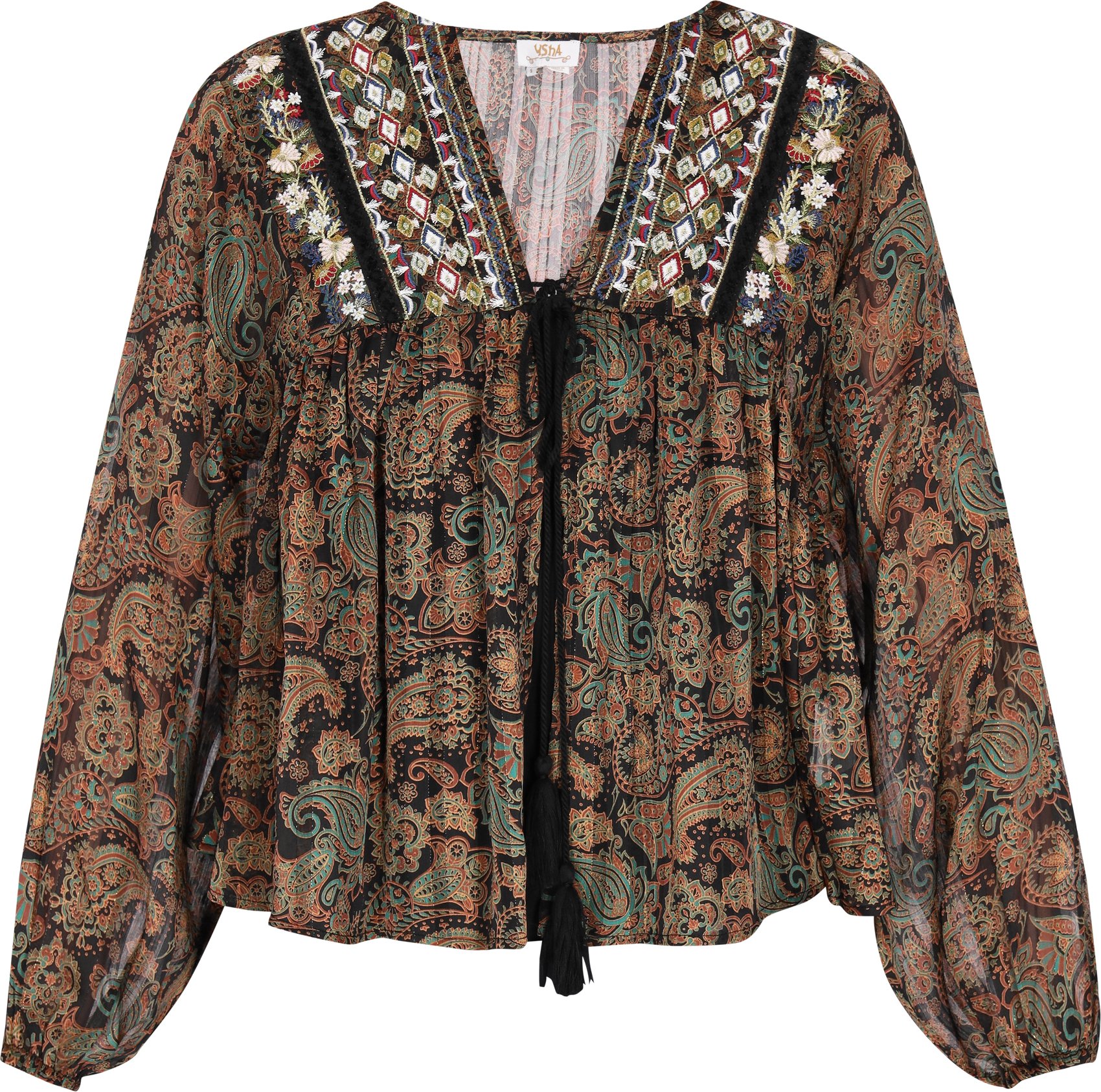 usha Bluse Frauen schwarz mehrfarbig