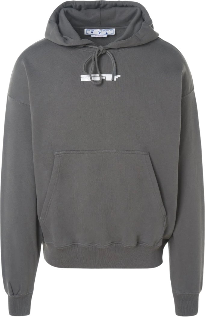 Off-White Teddy Arrow Skate Fit Stahlgrauer Kapuzenpullover