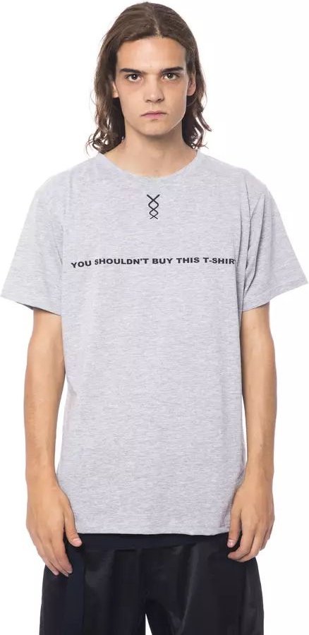 Graues T-Shirt mit Kurzarm und Grafik