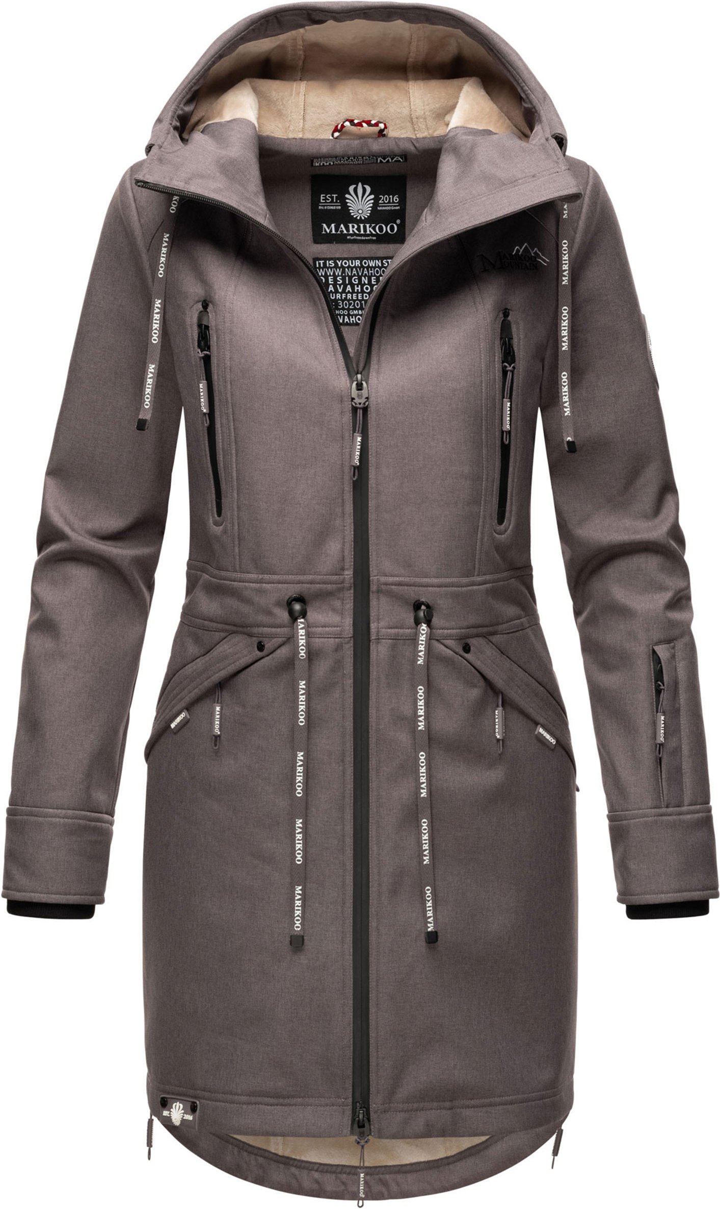 Thumbnail - Marikoo Damen Softshelljacke – Racquellee mit Kapuze & Fleecefutter