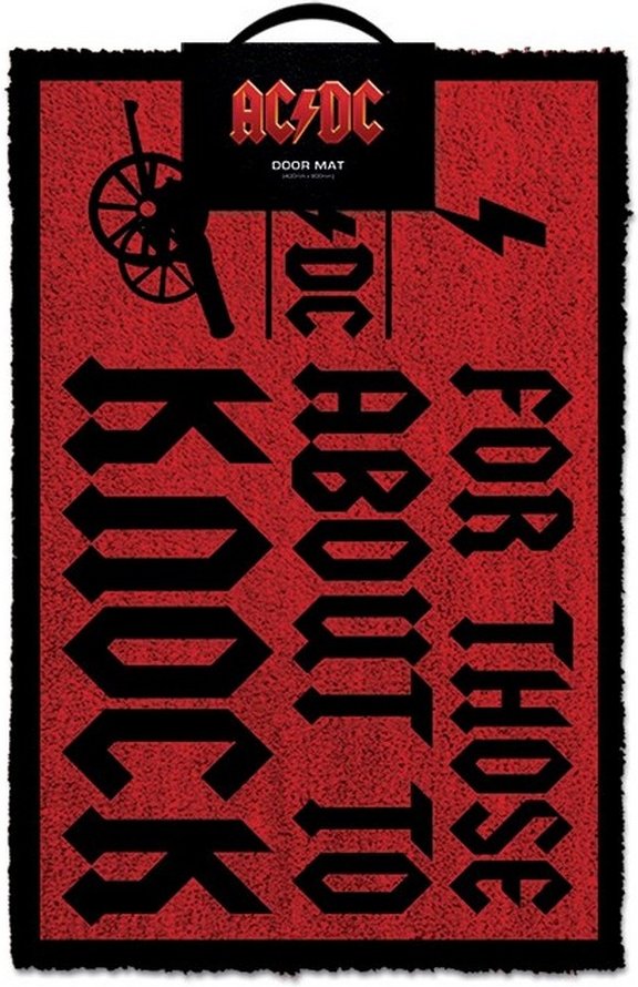 AC/DC - Türmatte "For Those About To Knock" (Dunkelrot/Schwarz)