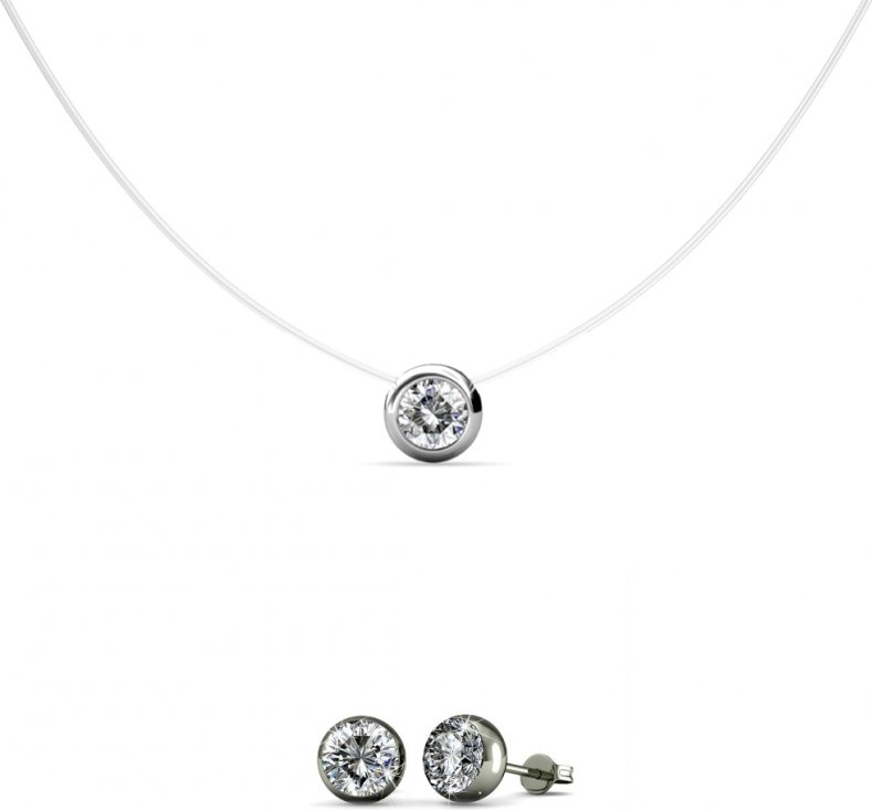 Mond-Set und Box - Silber und Kristall