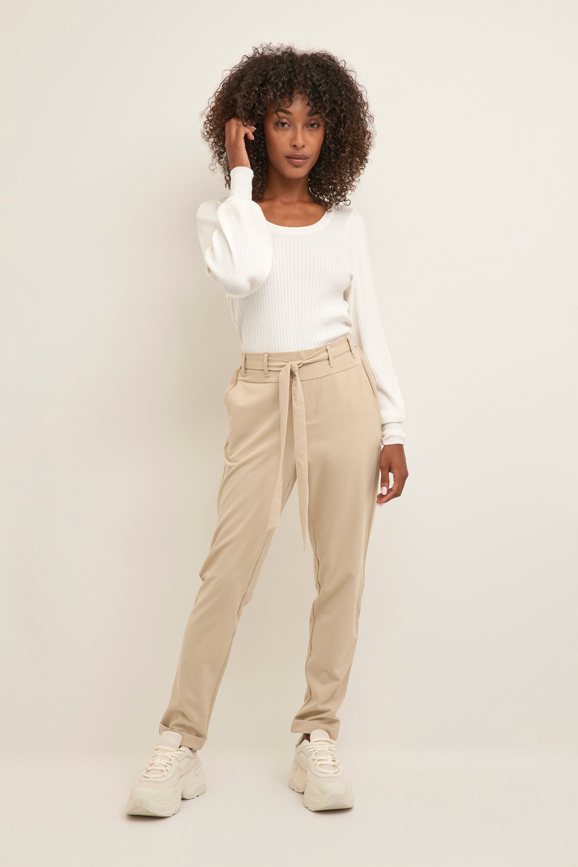 Strickpullover Slim Fit white