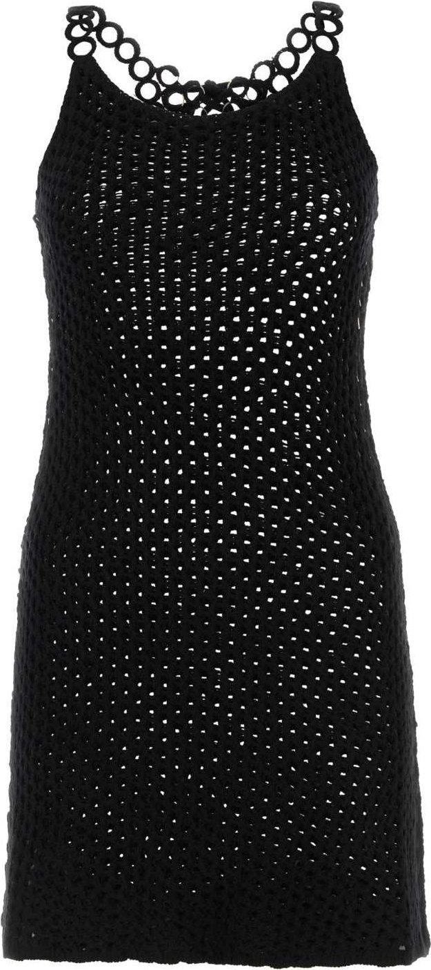 Schwarzes Häkel-Minikleid