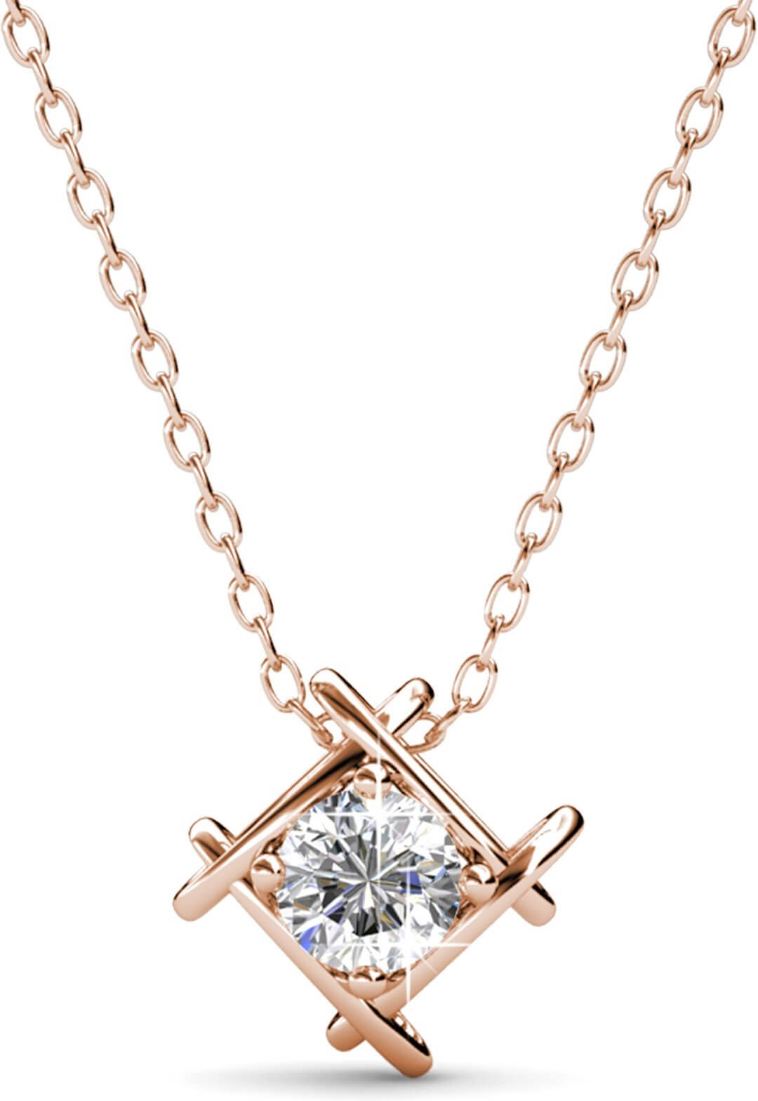 Roxy Anhänger - Roségold und Kristall