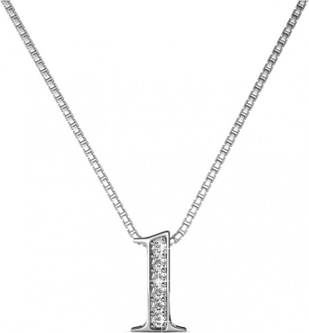 Nummer-1-Anhänger - Silber und Kristall