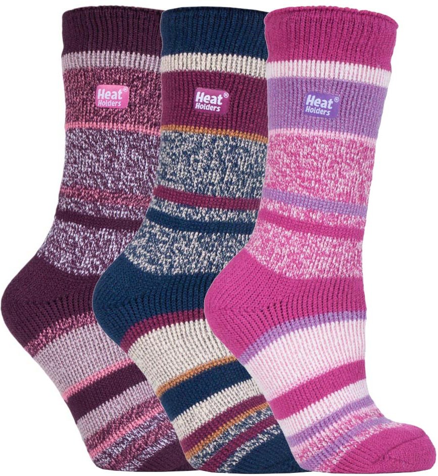 HEAT HOLDERS - 3er-Pack Multipack Damen Isolierte Thermo-Socken für den Winter - Block Twist