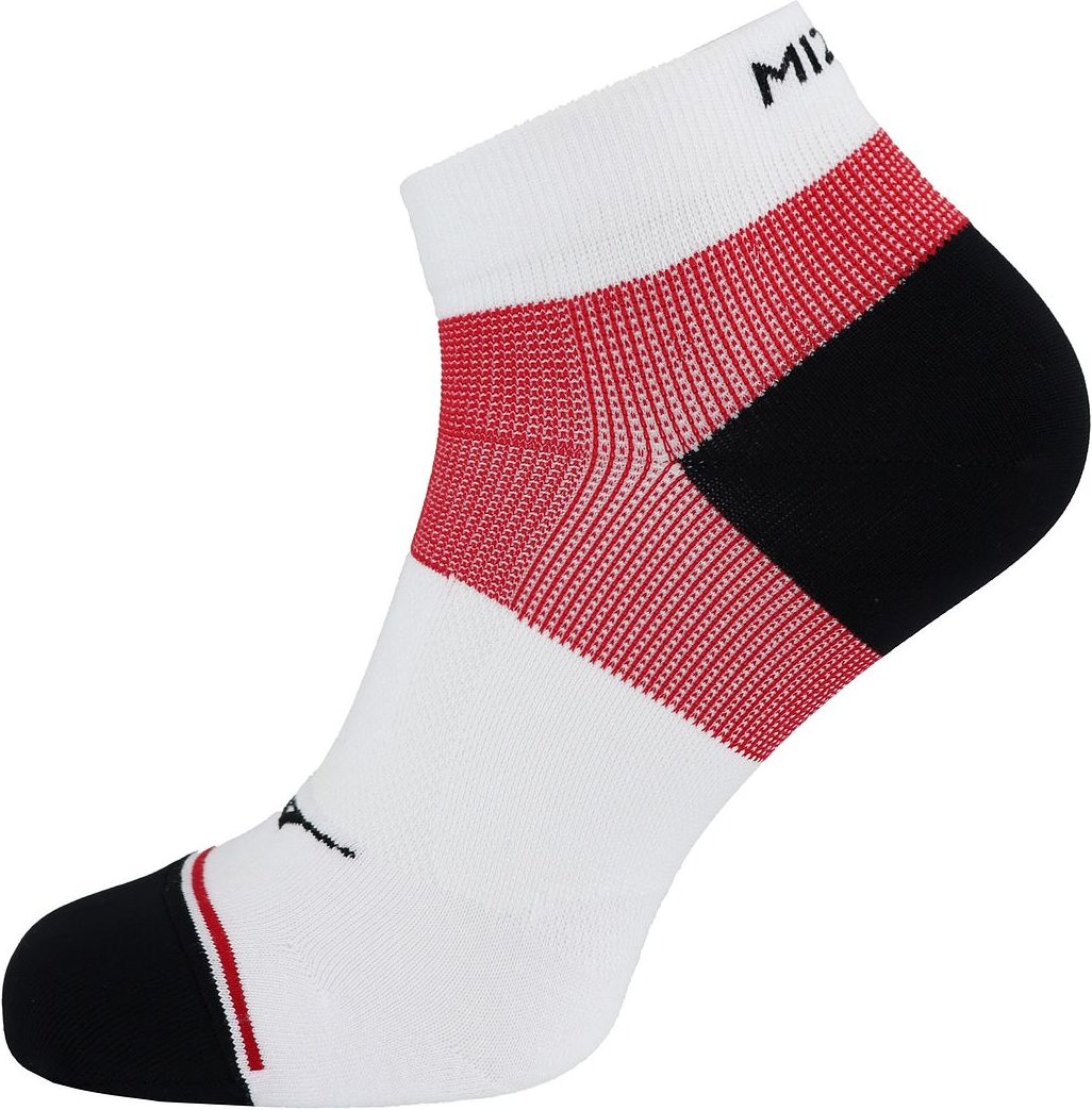 Mizuno unterstützt mittlere Herren weiße/rote Running -Socken
