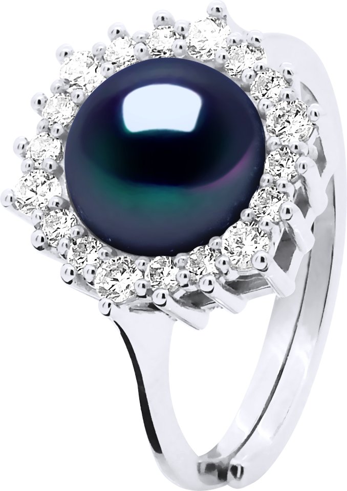 Ringschmuck - Echte Süßwasser-Zuchtperle, rund 8-9 mm