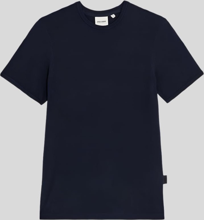 Lyle & Scott – Piqué-Strickpullover mit kurzen Ärmeln – Mitternachtsmarineblau