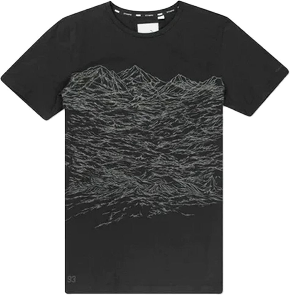 Puma X Stampd Wave Texture Print Kurzschläfe schwarzes Crew Herren T-Shirt 570919 01