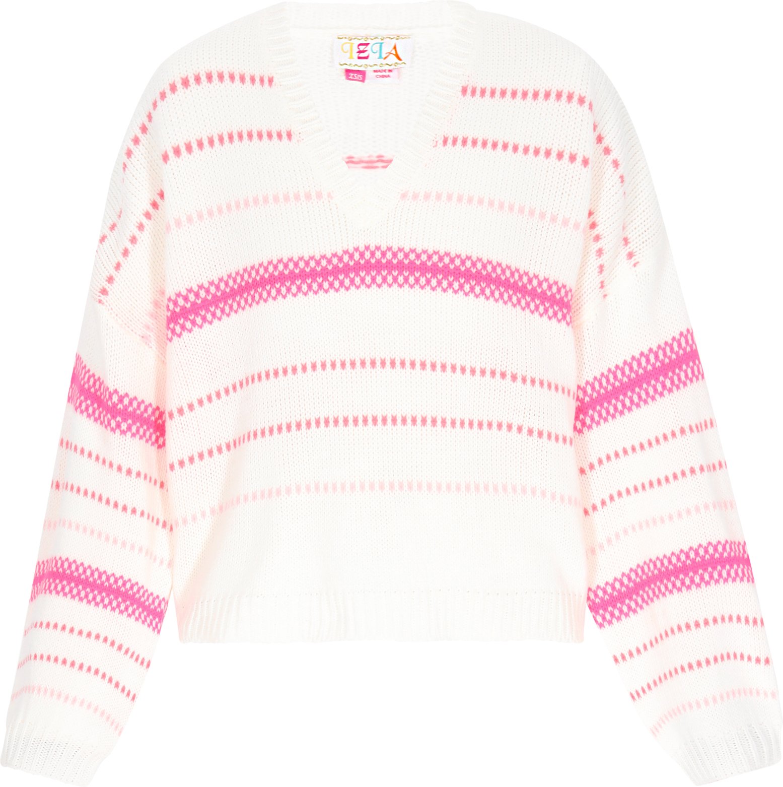 IZIA Pullover Frauen cremeweiß rosa