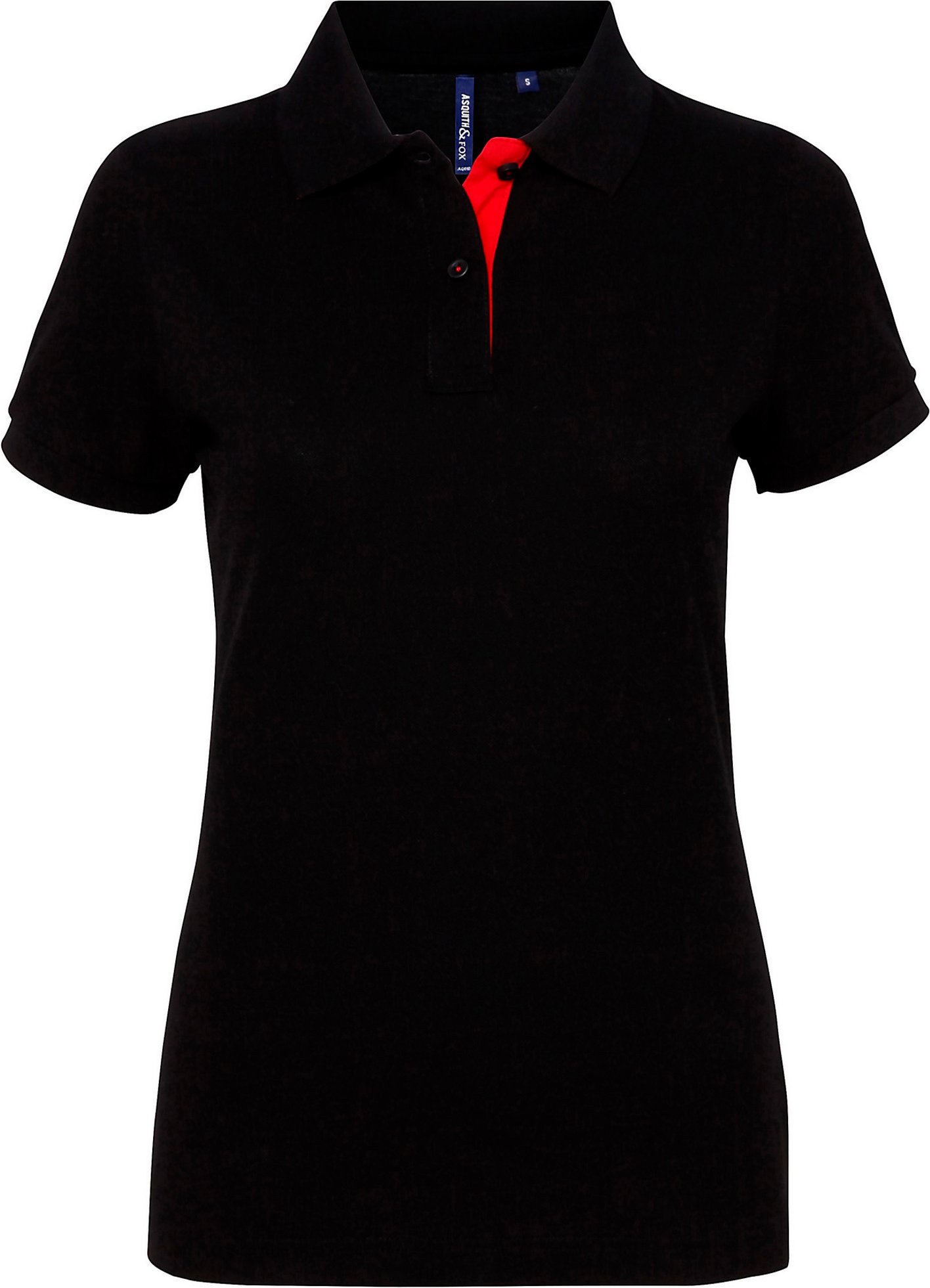 Asquith & Fox Damen/Damen Kurzarm-Poloshirt mit Kontrast (Schwarz/Rot)