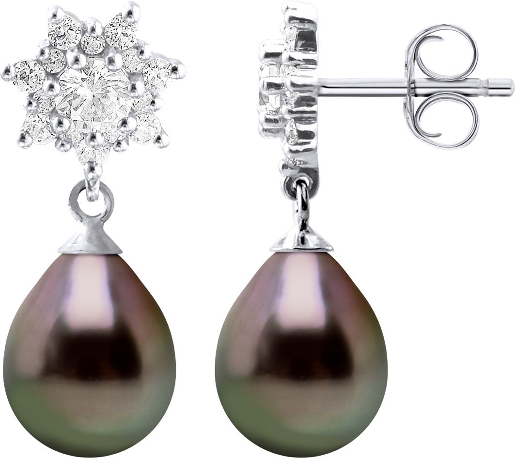 Ohrringe Echte Tahiti-Zuchtperlen Birne 8-9 mm