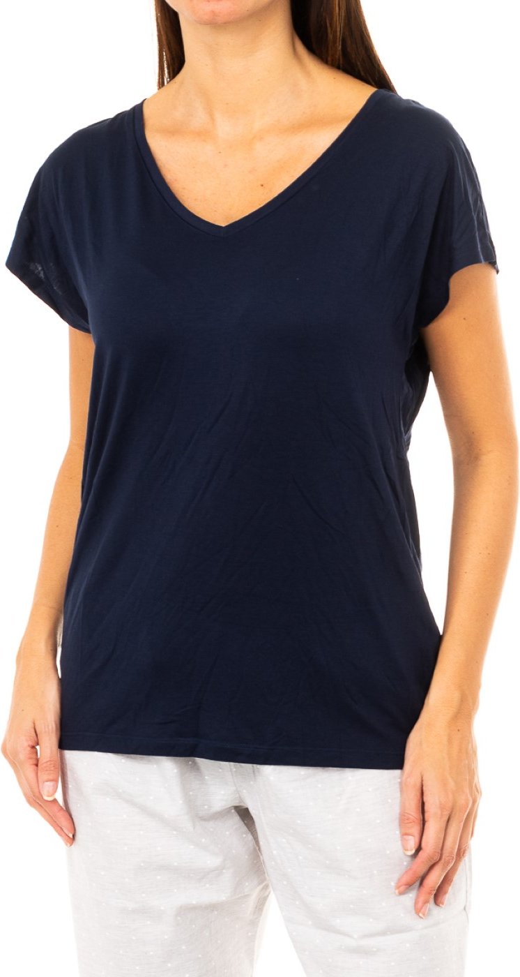 Kurzärmeliges Damen-T-Shirt mit V-Ausschnitt 1487904682