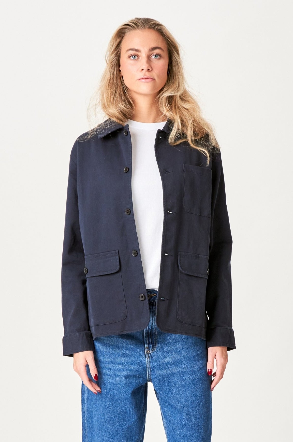 Hemdjacke aus Twill – Marineblau