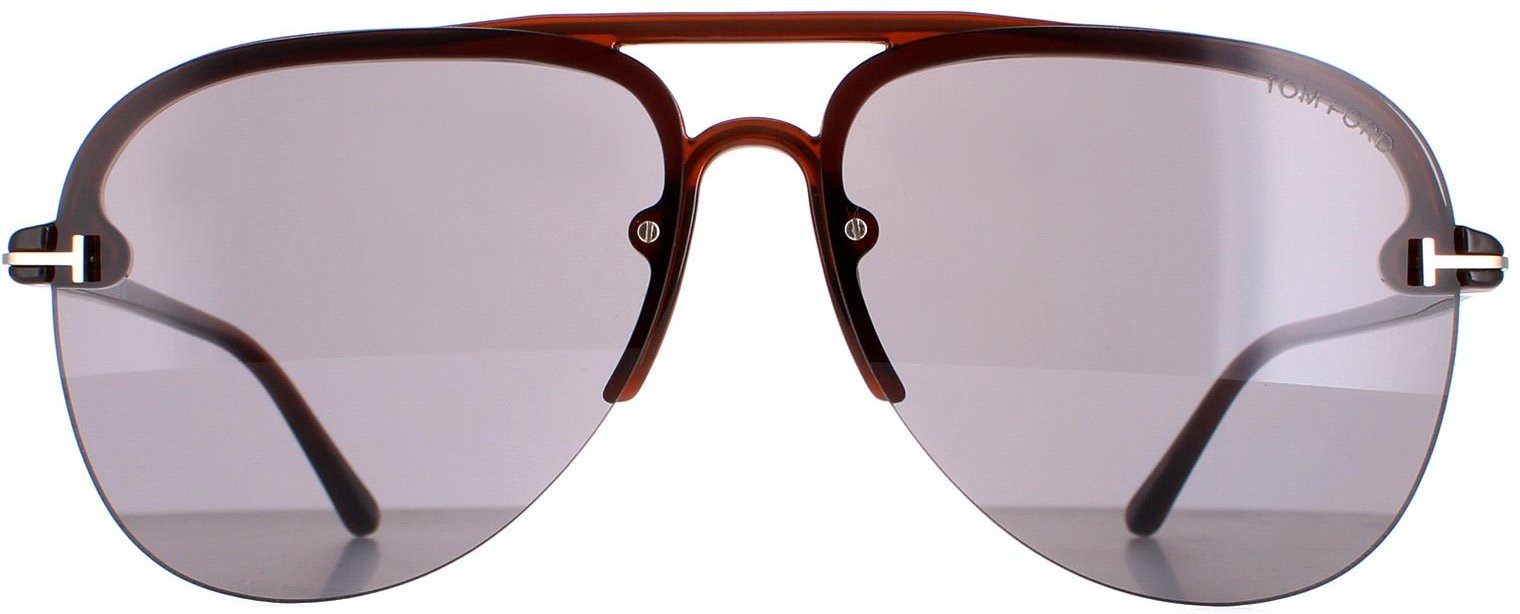 Tom Ford Aviator Herren glänzend hellbraun rauchig Frottee 02 FT1004