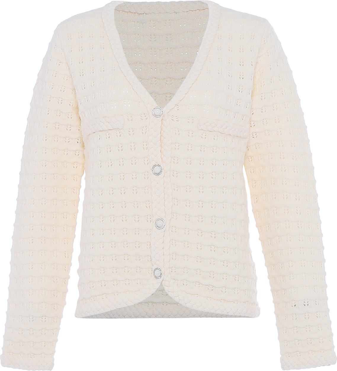 Faina Pullover Damen Wollweiß