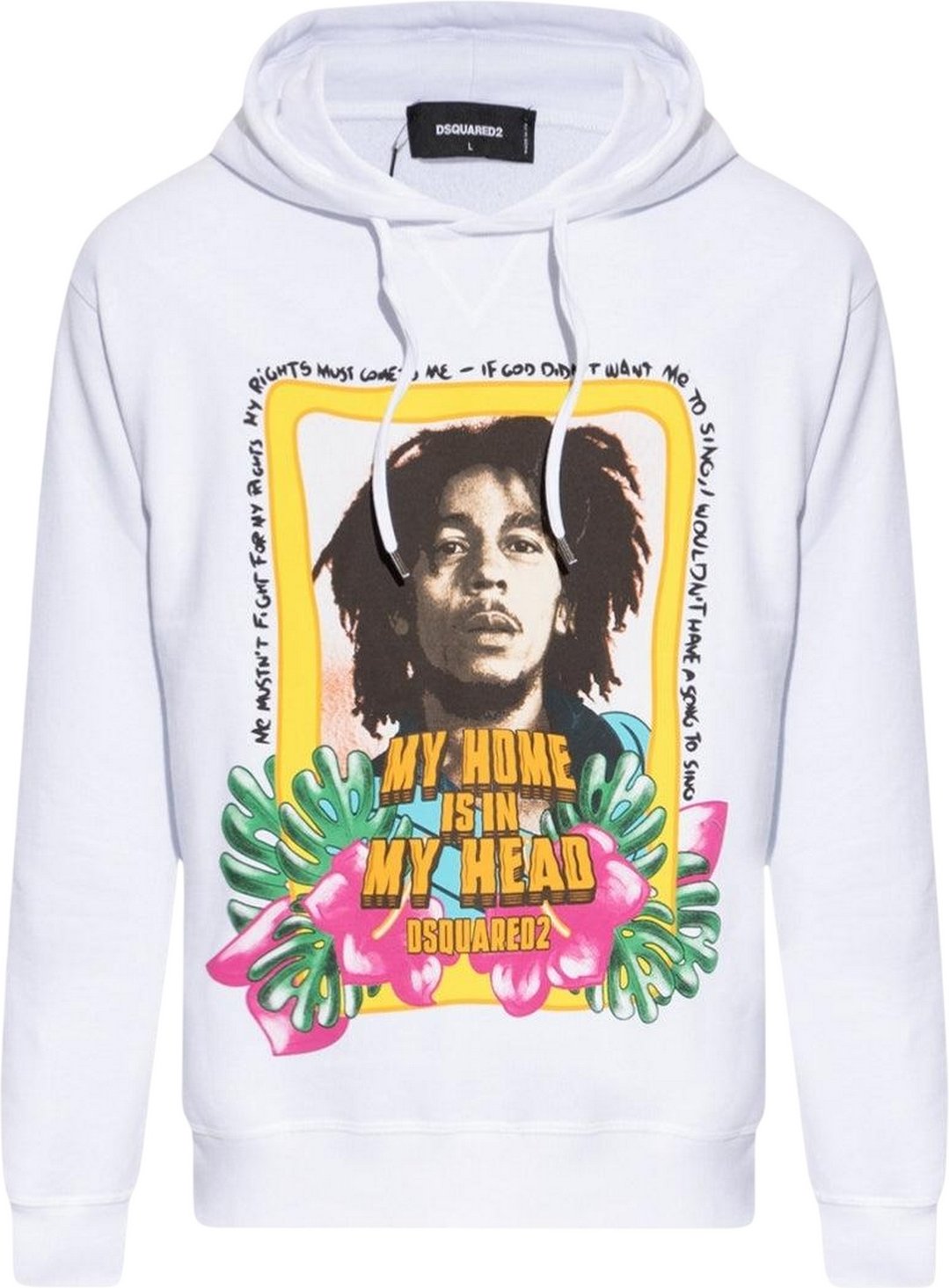 DSquared2 Herren Bob Marley Hoodie (Weiß)