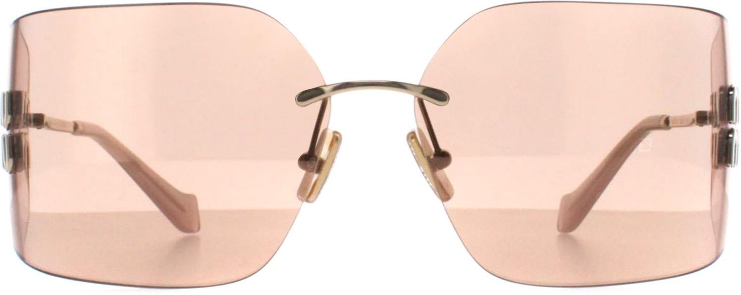 Miu Miu MU54YS ZVN20F Blassgold rosa Spiegel-Sonnenbrille