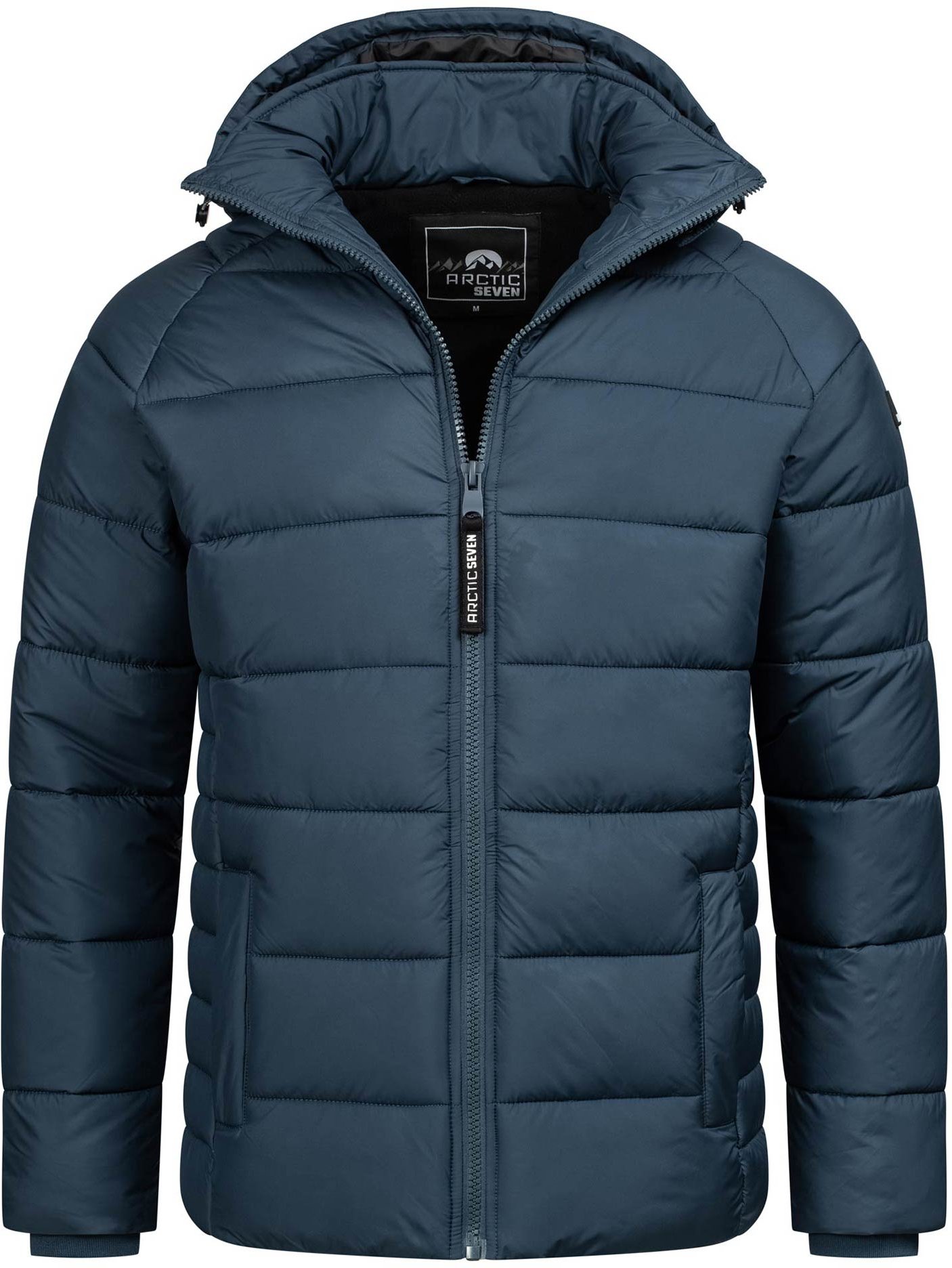 Arctic Seven Herren Steppjacke wind- und wasserabweisende Winterjacke mit Kapuze Navy