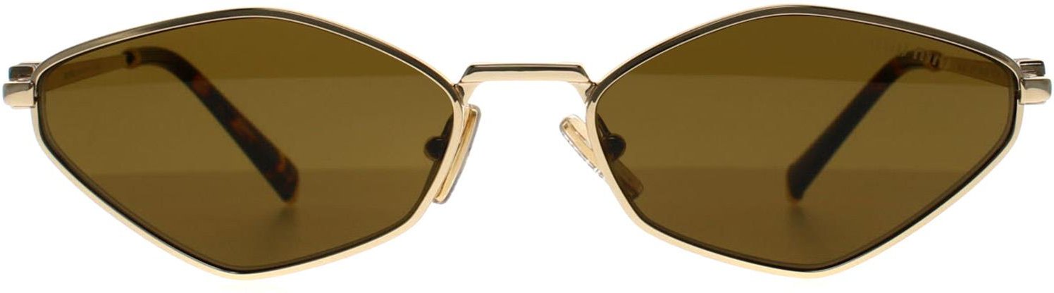 Miu Miu Oval Womens Gold Dunkelbraun MU 56ZS