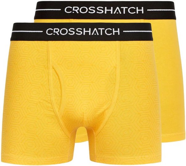 Crosshatch - "Hexter" Boxershorts für Herren (2er-Pack) (Gelb)