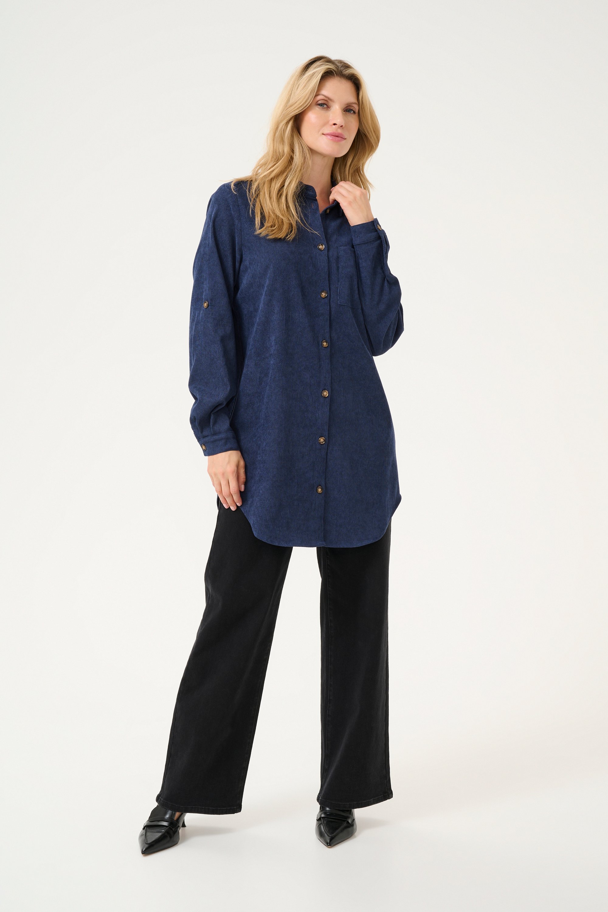 Thumbnail - Langarm - Hemd Loose fit Midnight Marine