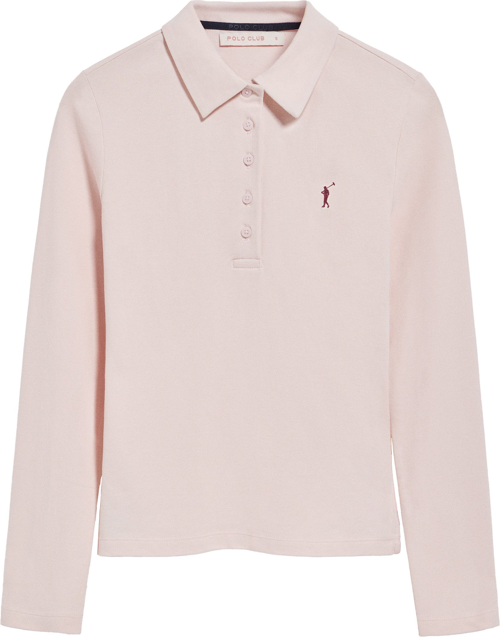 Poloshirt Pryanka rosa mit fünf Knöpfen und Rigby Go Stickerei