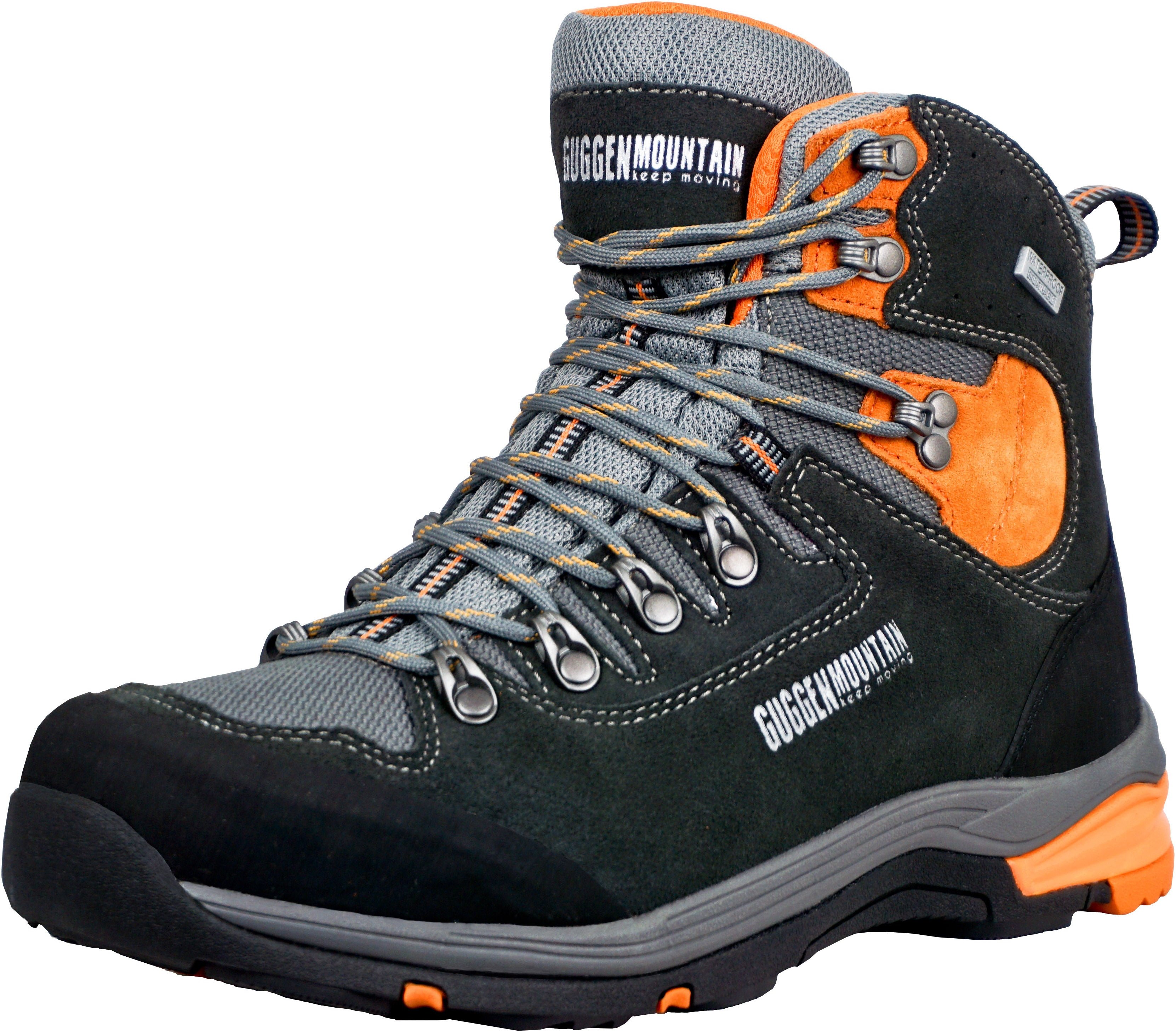 Herren Wanderschuhe Leder Schwarz