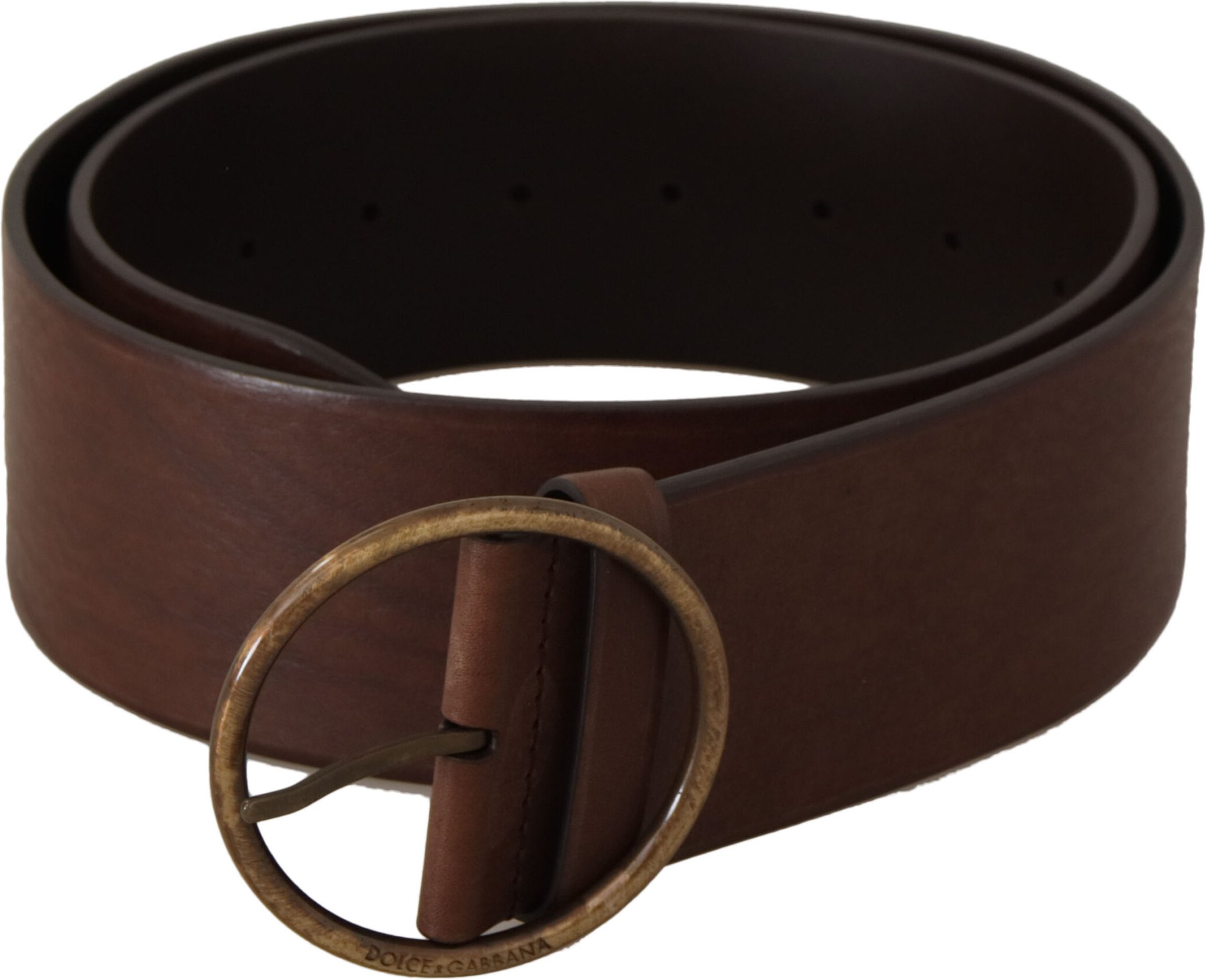 Leder Gürtel Braun Runde Schnalle