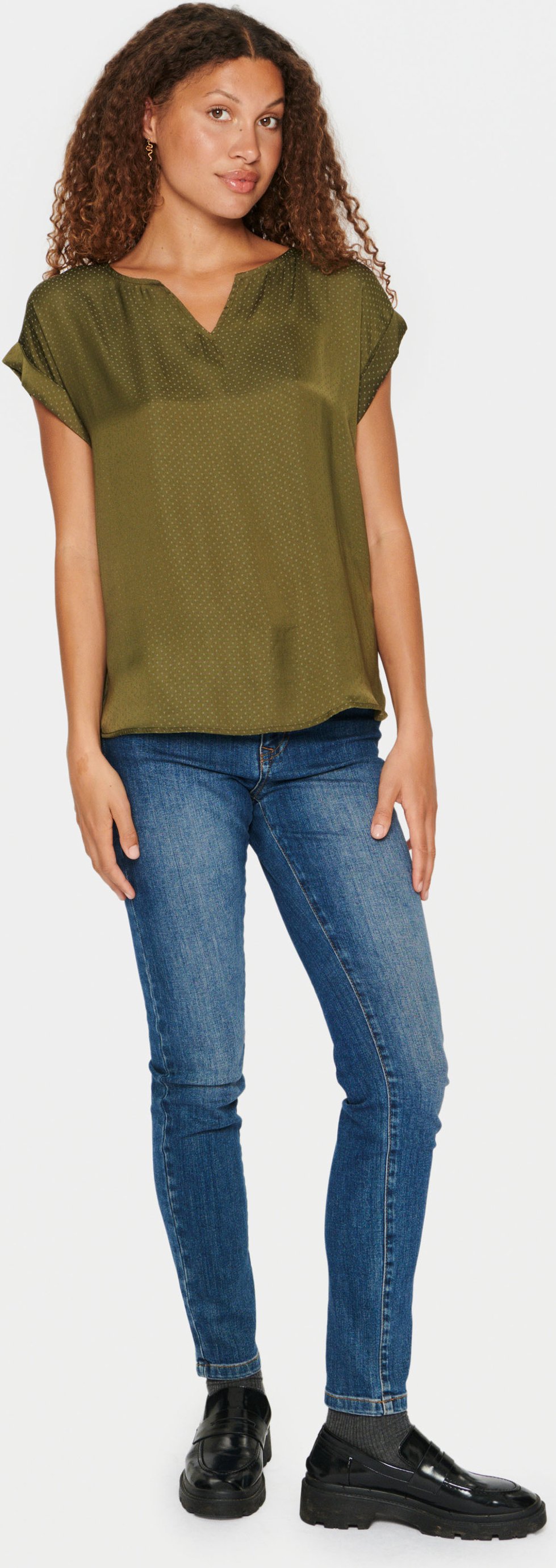 Ärmellose Bluse Classic fit Army Green dark green