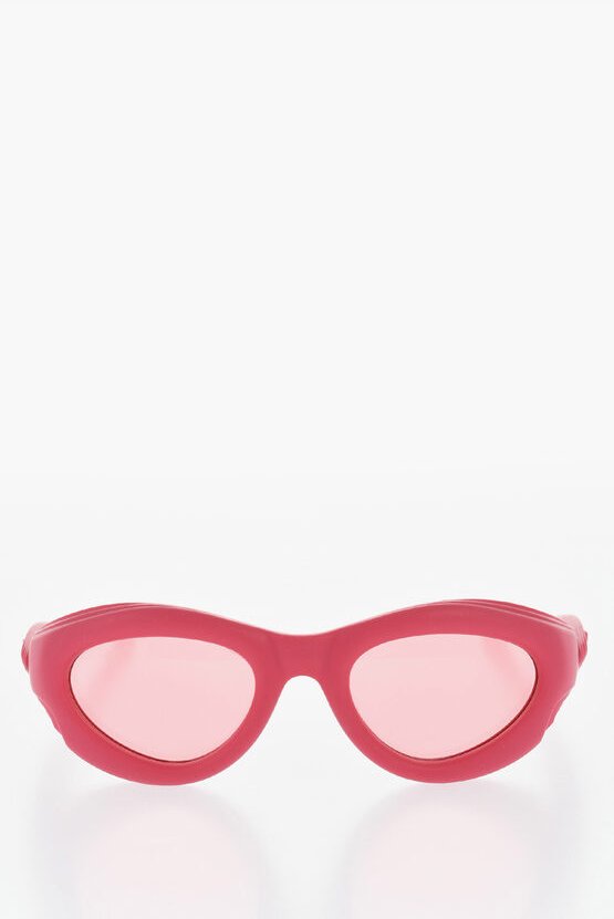 Sonnenbrille mit Gummirahmen und farbigen Gläsern in Pink